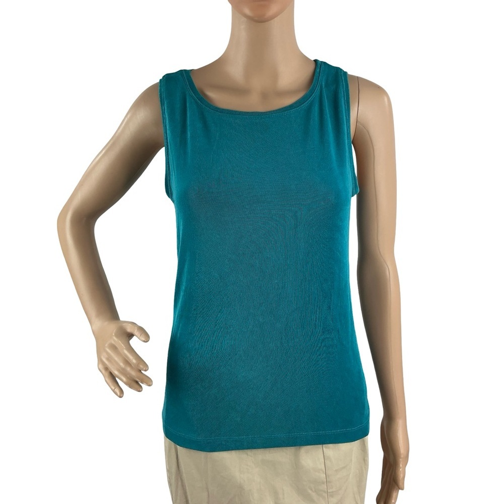 Chico's Travelers Acetate Tank Top Blue Size S